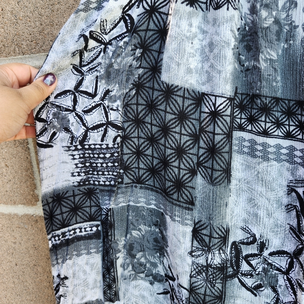 Vintage Patchwork Gray Drawstring Midi/ Maxi Beac… - image 3